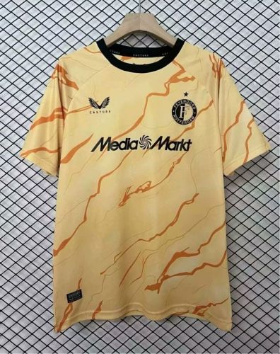Fan Version 2024-2025 Feyenoord Rotterdam 4th Away Yellow Soccer Jersey Football Shirt