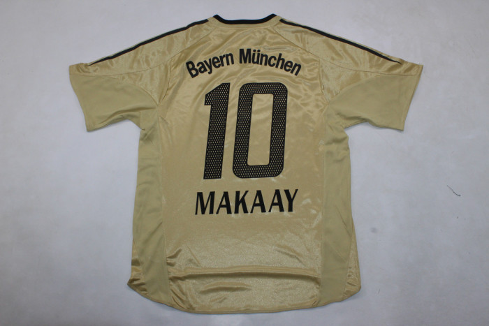 Retro Jersey 2004-2005 Bayern Munich MAKAAY 10 Away Gold Soccer Jersey Vintage Football Shirt