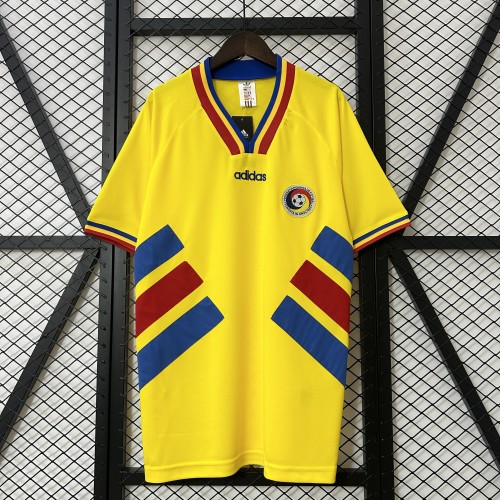 Retro Jersey 1994 Romania Home Yellow Soccer Jersey Vintage Football Shirt