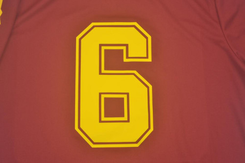 Retro Jersey 1991-1992 As Roma 6 Home Soccer Jersey Vintage Football Shirt