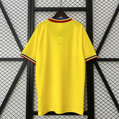 Retro Jersey 1994 Romania Home Yellow Soccer Jersey Vintage Football Shirt