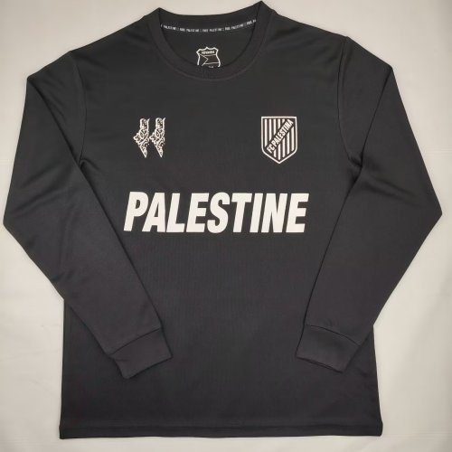 Long Sleeve 2024-2025 Palestine Black Souvenir Soccer Jersey FC Palestina Football Shirt