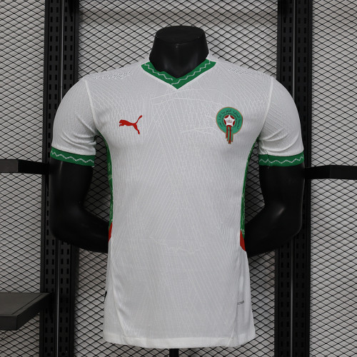 Player Version 2025 Morocco Away White Soccer Jersey Football Shirt