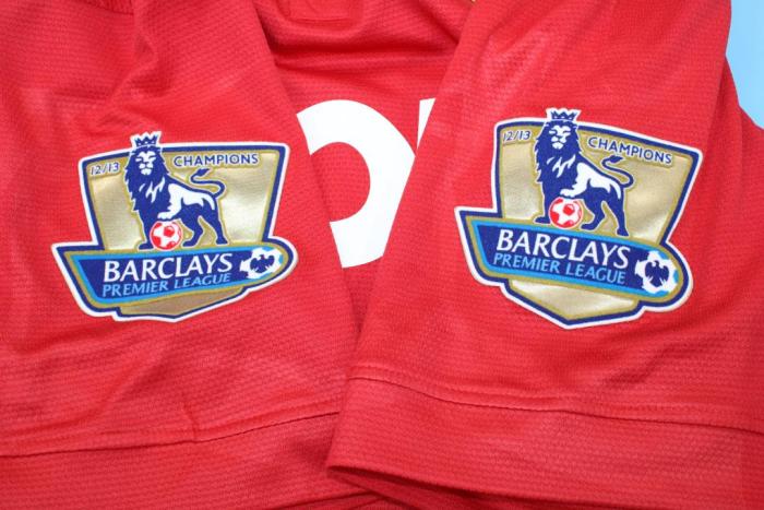 with Golden EPL Patch Retro Jersey 2013-2014 Manchester United MATA 8 Home Soccer Jersey Vintage Football Shirt