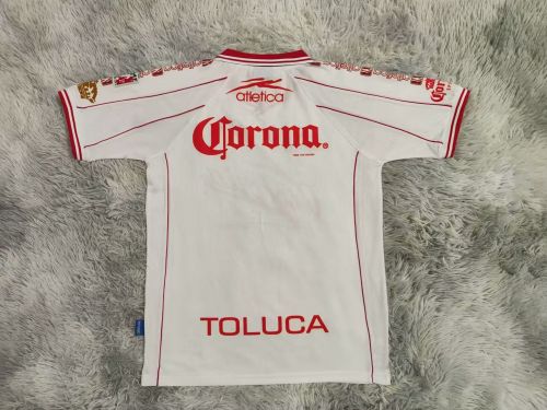 Retro Jersey 1999-2000 Deportivo Toluca Away White Soccer Jersey Vintage Football Shirt
