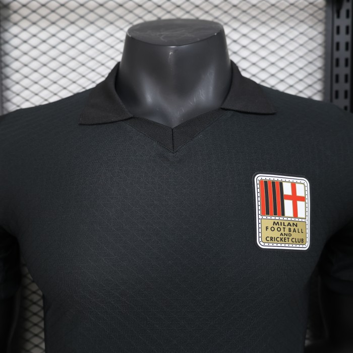 Player Version 2024-2025 AC Milan 125th Anniversary Soccer Jersey AC Black Football Shirt