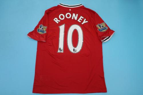 with Golden EPL Patch Retro Jersey 2011-2012 Manchester United ROONEY 10 Home Vintage Soccer Jersey Football Shirt
