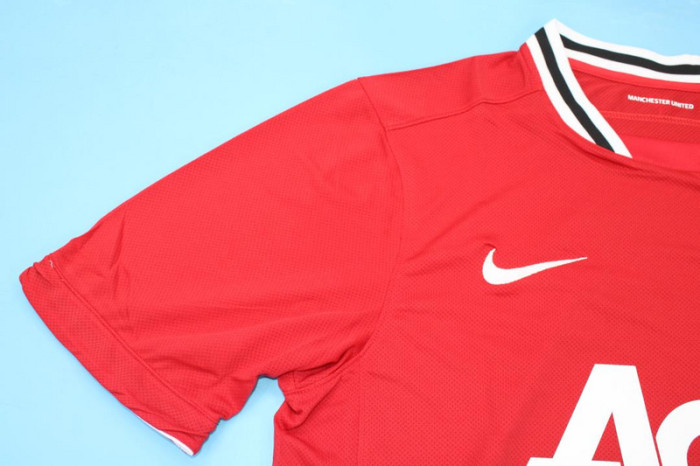 with Golden EPL Patch Retro Jersey 2011-2012 Manchester United Home Vintage Soccer Jersey Football Shirt