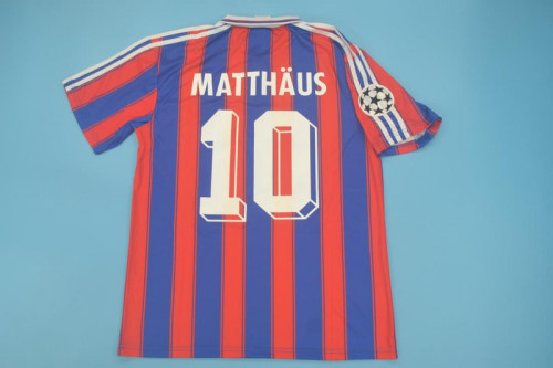 with UCL Patch Retro Jersey 1995-1997 Bayern Munich MATTHAUS 10 Home Soccer Jersey Vintage Football Shirt