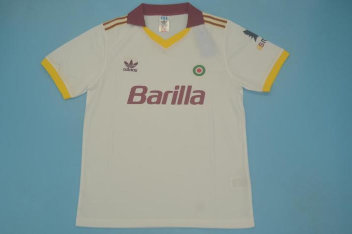 Retro Jersey 1991-1992 As Roma 10 Away White Soccer Jersey Vintage Football Shirt