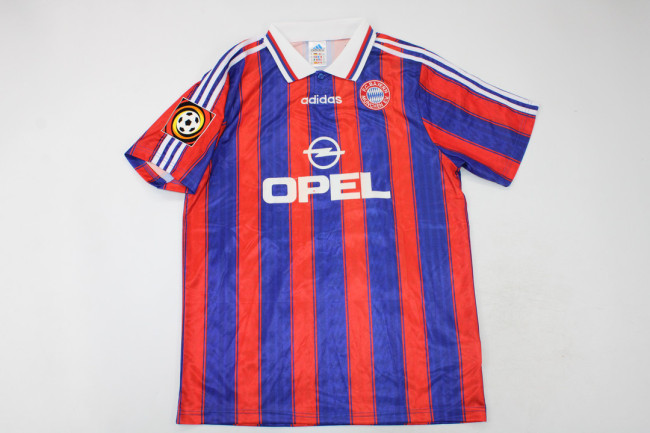 with League Patch Retro Jersey 1995-1997 Bayern Munich Home Soccer Jersey Vintage Football Shirt