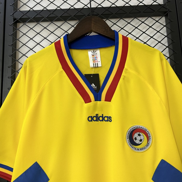Retro Jersey 1994 Romania Home Yellow Soccer Jersey Vintage Football Shirt