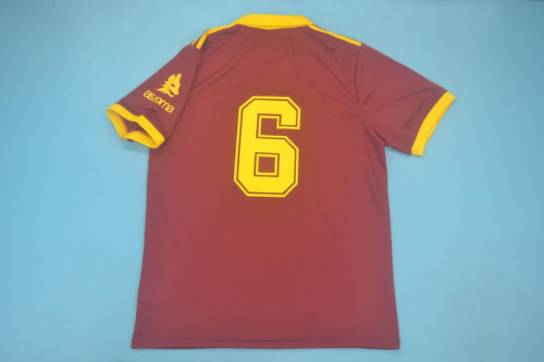 Retro Jersey 1991-1992 As Roma 6 Home Soccer Jersey Vintage Football Shirt