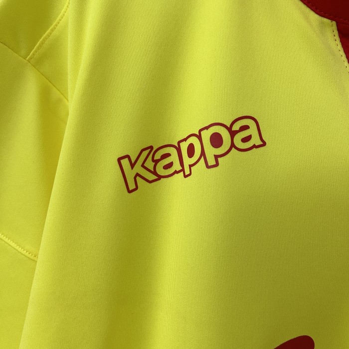with LFP Patch Retro Jersey 2015-2016 Sporting Gijon Away Yellow Soccer Jersey Vintage Football Shirt