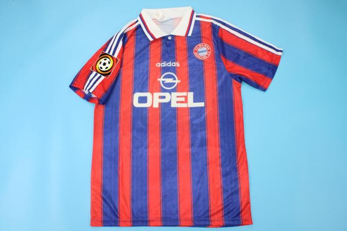 with League Patch Retro Jersey 1995-1997 Bayern Munich MATTHAUS 10 Home Soccer Jersey Vintage Football Shirt