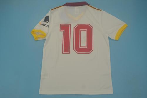 Retro Jersey 1991-1992 As Roma 10 Away White Soccer Jersey Vintage Football Shirt