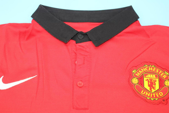 with Golden EPL Patch Retro Jersey 2013-2014 Manchester United Home Soccer Jersey Vintage Football Shirt