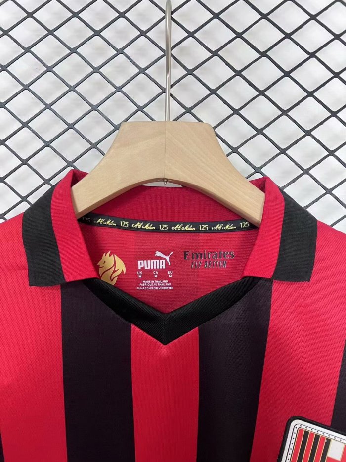 Long Sleeve 2024-2025 AC Milan 125th Anniversary Soccer Jersey AC Football Shirt