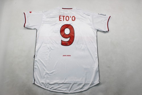with LFP Patch Retro Jersey 2001-2002 Mallorca ETO'O 9 Away White Soccer Jersey Vintage Football Shirt