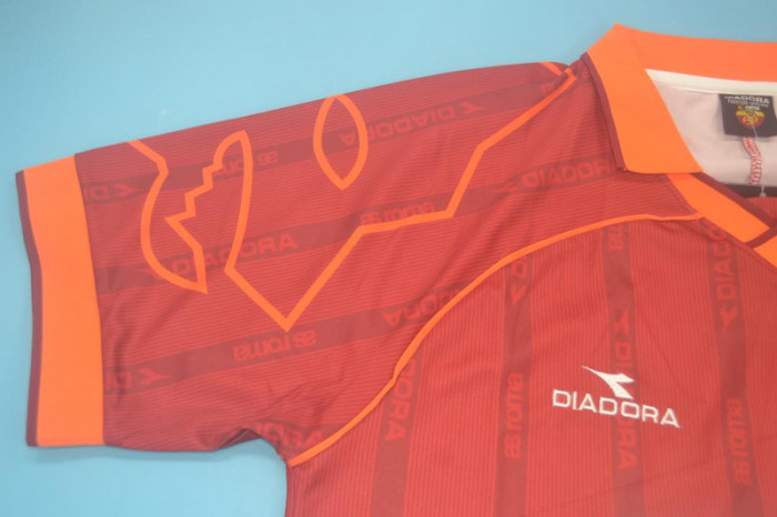 with Serie A Patch Retro Jersey 1999-2000 As Roma Home Soccer Jersey Vintage Football Shirt