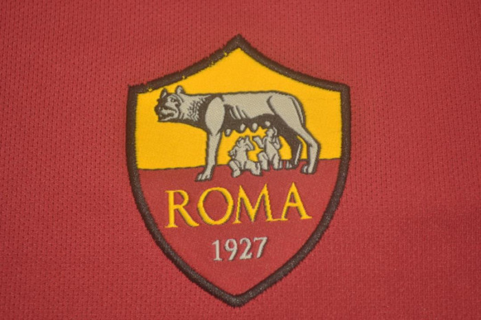 with Serie A+Golden 10 Patch without Sponor Logo Retro Jersey 2017-2018 As Roma Home Soccer Jersey Vintage Football Shirt