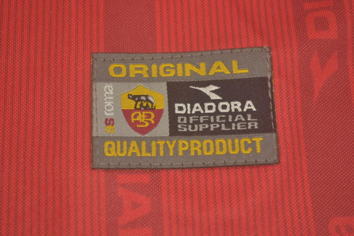 with Serie A Patch Retro Jersey 1999-2000 As Roma Home Soccer Jersey Vintage Football Shirt