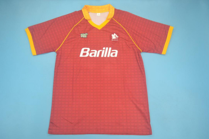 Retro Jersey 1990-1991 As Roma 28 Home Soccer Jersey Vintage Football Shirt