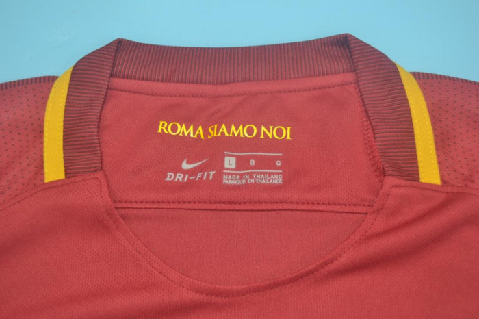 with UCL Patch without Sponor Logo Retro Jersey 2017-2018 As Roma Home Soccer Jersey Vintage Football Shirt
