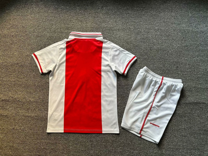 Retro Youth Uniform Kids Kit Ajax 1998-1999 Home Soccer Jersey Shorts Child Football Set