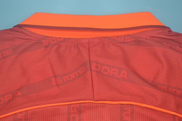 with Serie A Patch Retro Jersey 1999-2000 As Roma Home Soccer Jersey Vintage Football Shirt
