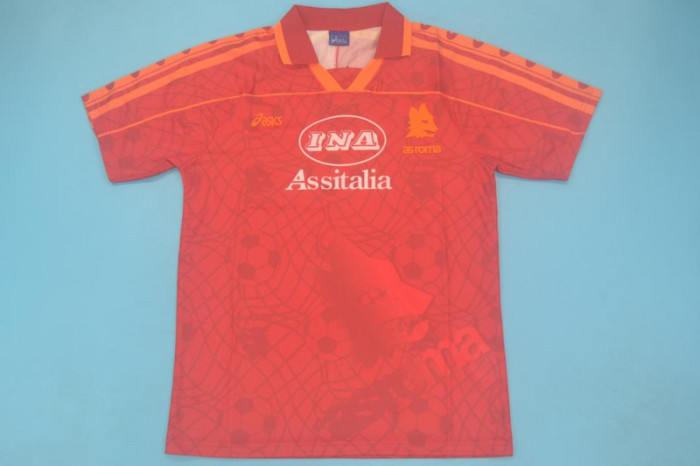 Retro Jersey 1995-1996 As Roma TOTTI 20 Home Soccer Jersey Vintage Football Shirt