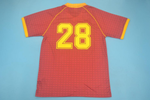 Retro Jersey 1990-1991 As Roma 28 Home Soccer Jersey Vintage Football Shirt