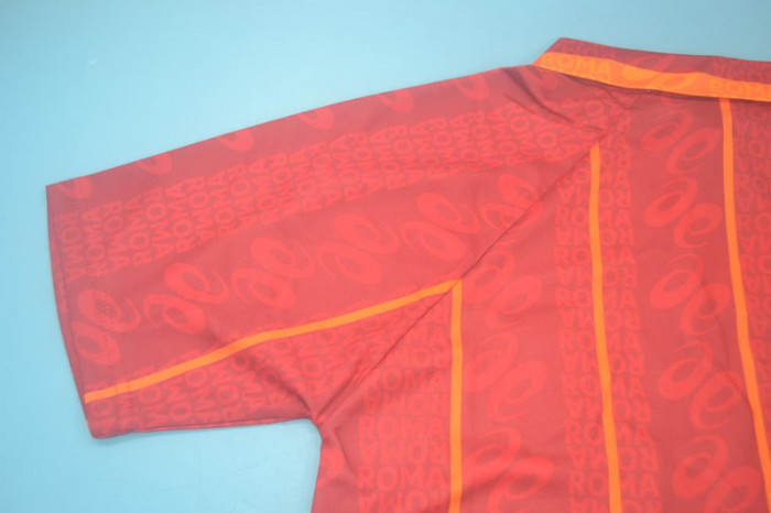 with Serie A Patch Retro Jersey 1996-1997 As Roma Home Soccer Jersey Vintage Football Shirt