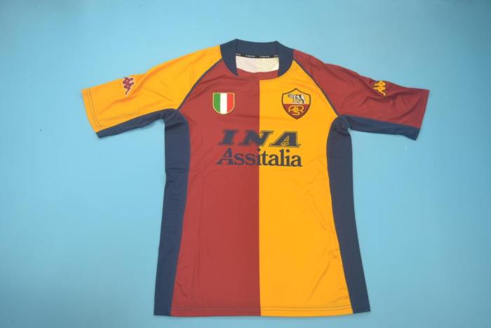 Retro Jersey 2001-2002 As Roma BATISTUTA 20 Red/Yellow Soccer Jersey Vintage Football Shirt