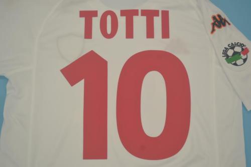with Serie A Patch Retro Jersey 2000-2001 As Roma TOTTI 10 Away White Soccer Jersey Vintage Football Shirt
