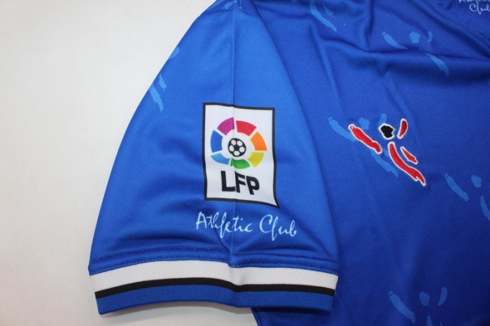 with LFP Patch Retro Jersey 2001/2003 Athletic Bilbao Away Blue Soccer Jersey Vintage Football Shirt