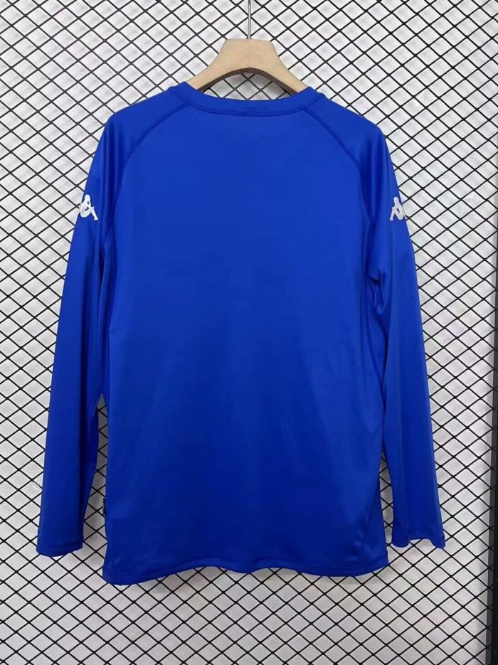 Retro Jersey Long Sleeve 2003-2004 AJ Auxerre Away Blue Soccer Jersey Vintage Football Shirt