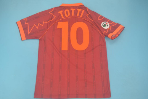 with Serie A Patch Retro Jersey 1999-2000 As Roma TOTTI 10 Home Red Soccer Jersey Vintage Football Shirt