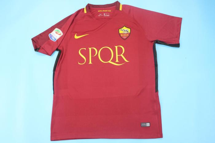 with Serie A Patch Retro Jersey 2017-2018 As Roma TOTTI 10 Home Soccer Jersey Vintage Football Shirt