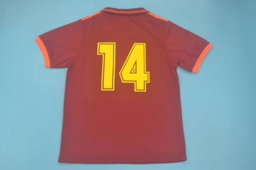 Retro Jersey 1991-1992 As Roma 14 Home Soccer Jersey Vintage Football Shirt
