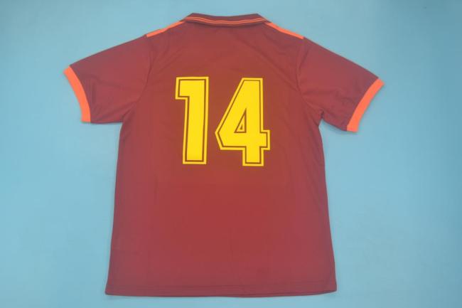 Retro Jersey 1991-1992 As Roma 14 Home Soccer Jersey Vintage Football Shirt