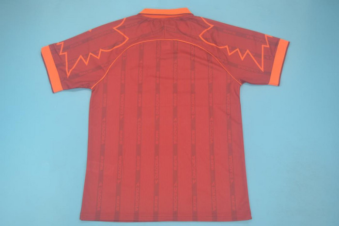 with Serie A Patch Retro Jersey 1999-2000 As Roma Home Soccer Jersey Vintage Football Shirt
