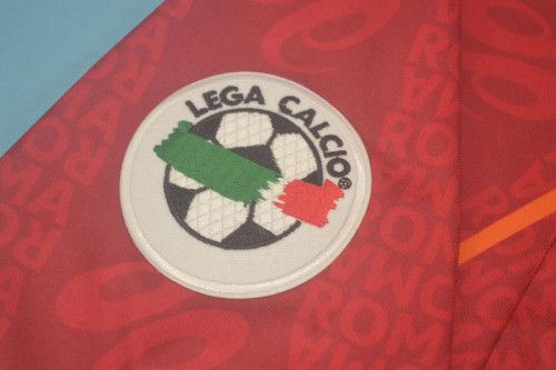 with Serie A Patch Retro Jersey 1996-1997 As Roma Home Soccer Jersey Vintage Football Shirt
