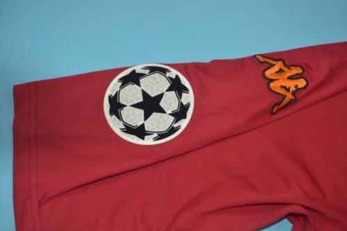 with UCL Patch Retro Jersey 2000-2001 As Roma Home Soccer Jersey Vintage Football Shirt