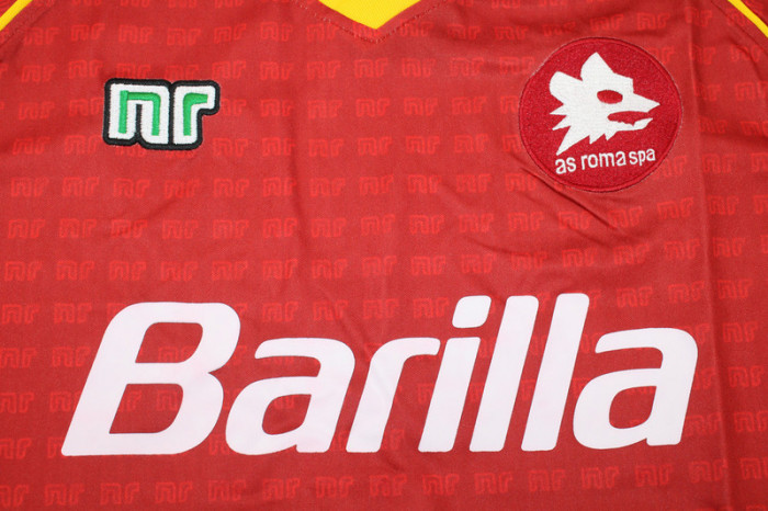 Retro Jersey 1990-1991 As Roma Home Soccer Jersey Vintage Football Shirt