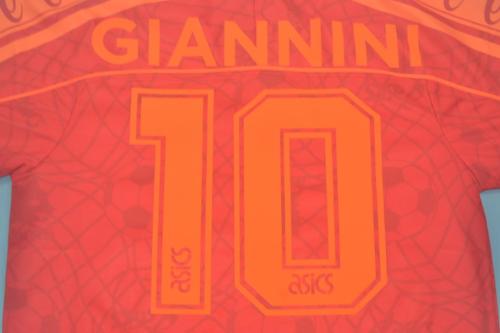 Retro Jersey 1995-1996 As Roma GIANNINI 10 Home Soccer Jersey Vintage Football Shirt