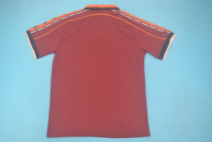 with Serie A Patch Retro Jersey 1998-1999 AS Roma Home Soccer Jersey Vintage Football Shirt