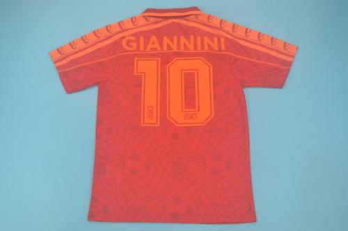 Retro Jersey 1995-1996 As Roma GIANNINI 10 Home Soccer Jersey Vintage Football Shirt