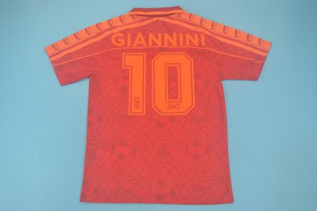Retro Jersey 1995-1996 As Roma GIANNINI 10 Home Soccer Jersey Vintage Football Shirt