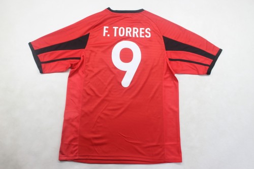 Retro Jersey 2001-2002 Atletico Madrid F.TORRES 9 Away Red Soccer Jersey Vintage Football Shirt